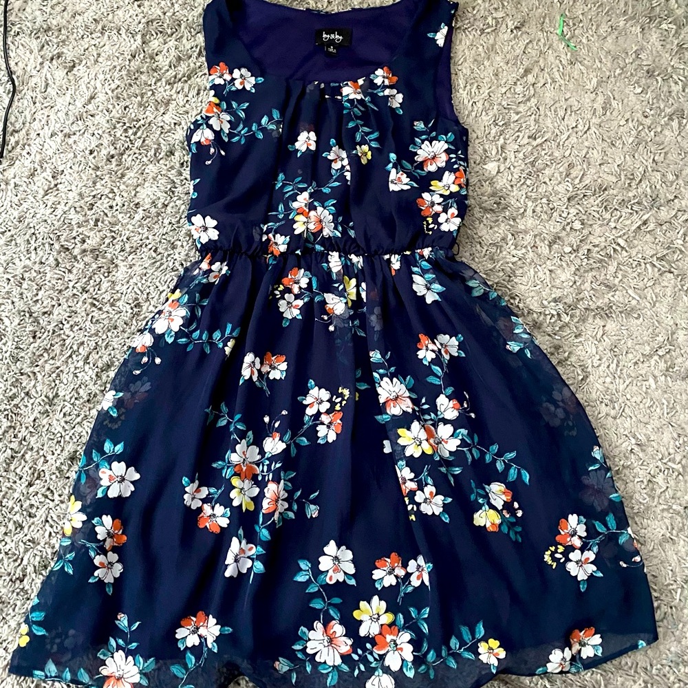 Blue Floral Mini Dress